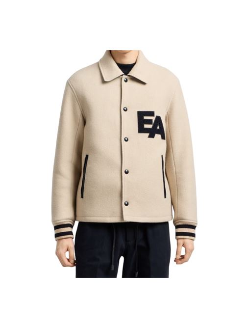 Blouson with snaps in wool cloth with maxi EA patch Emporio Armani | EM003125 AF17330.U1156